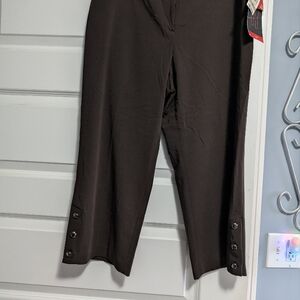 Brown, business casual, dressier Capri pants. New with tags